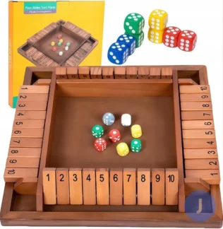 Drewniana gra rodzinna Shut the Box do zamknięcia pudełka — zdjęcie 1