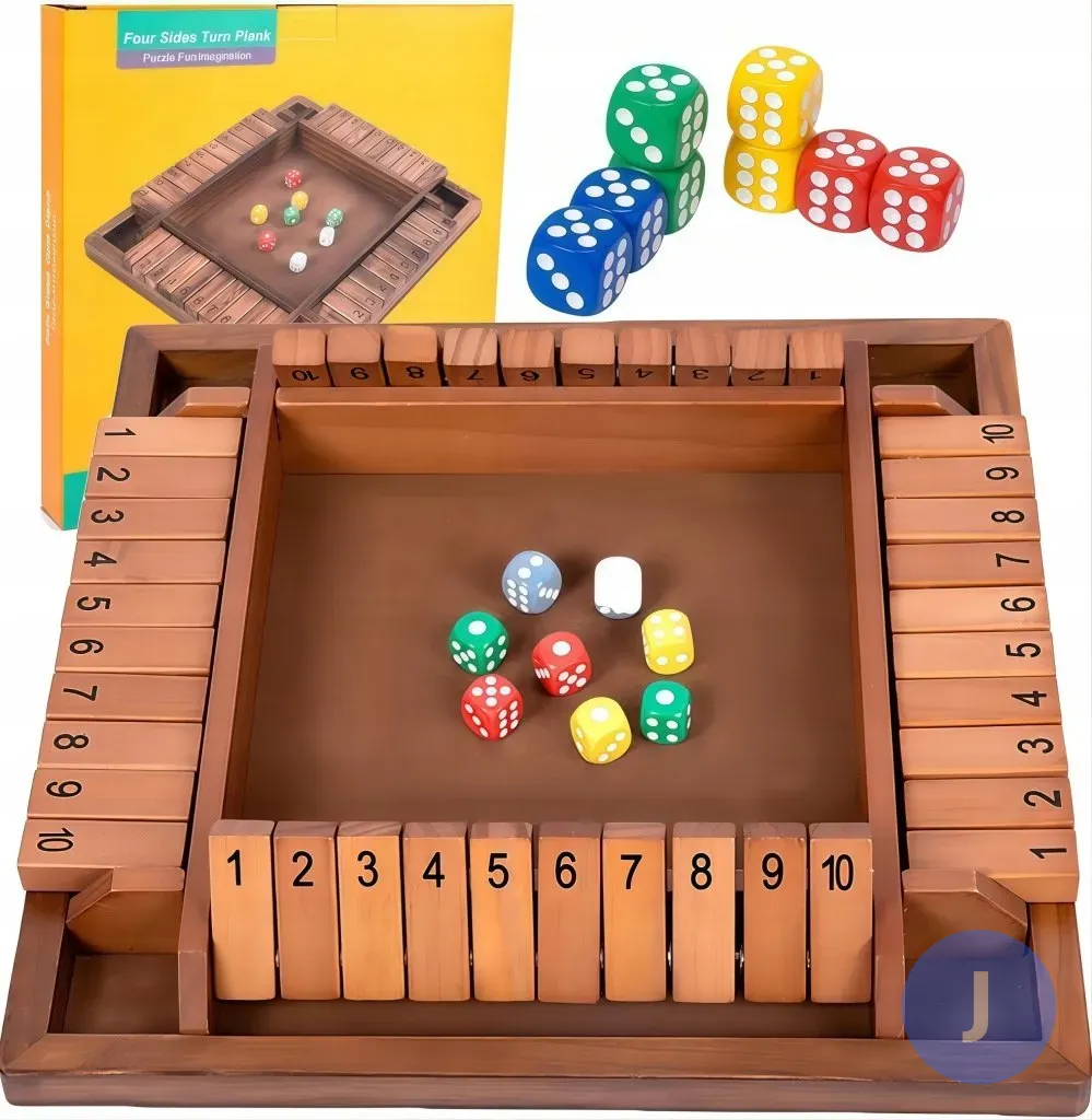 Drewniana gra rodzinna Shut the Box do zamknięcia pudełka — zdjęcie 1